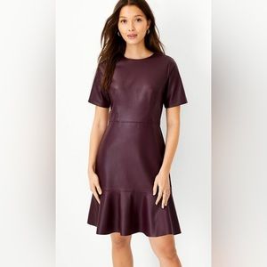 Ann Taylor faux leather dress